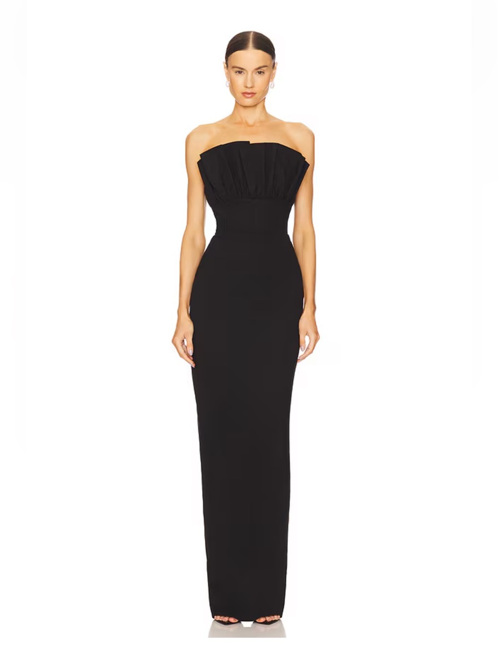 Strapless Black Evening Gown